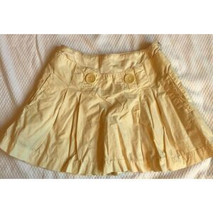 Patrizia Pepe Firenze Girls Yellow Pleated Skirt Size S (6)